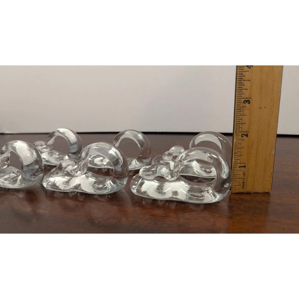 Vintage Glas von Marion Walona Crystal Napkin Rings Napkin Shoes Set of 6 Box